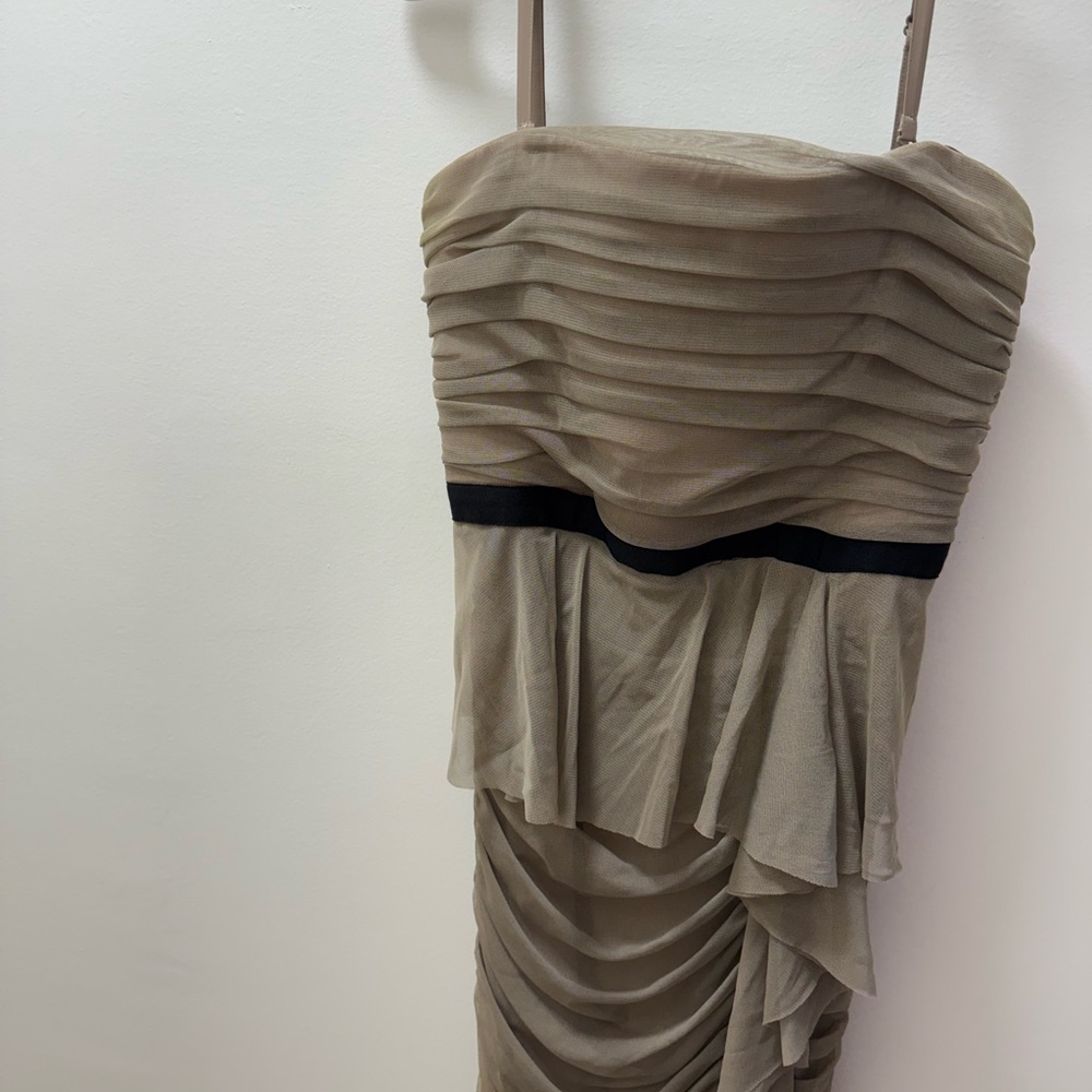 Jessica Simpson Strapless Layered Dress in Tan